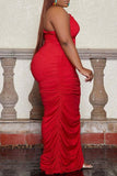 Celebrities Elegant Solid Patchwork Slit One Shoulder Irregular Dress Plus Size Dresses
