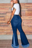 Fashion Casual Mid Waist Denim Trousers (Without Belt)