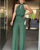 Halter Sleeveless Hollow Out Jumpsuit