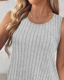 Hollow Out Criss Cross Ribbed Tank Top