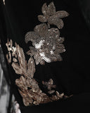 Floral Sequin Decor Sheer Mesh Top
