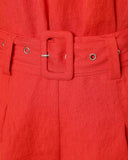 Cami Top & Pocket Design Shorts Set With Belt