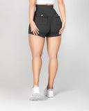 Pocket Design High Waist Ruched Active Shorts