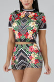 Casual Short Sleeve Print Two-piece Set