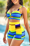 Fashion Sexy Print Hollowed Out Backless Swimwears