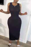 Fashion Sexy Black Sleeveless Long Dress