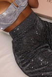 Casual Patchwork Sequins Straight High Waist Wide Leg Solid Color Bottoms