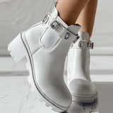 Casual Patchwork Rhinestone Round Keep Warm Comfortable Shoes (Heel Height 2.76in)