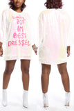 Casual Sexy Letter Offset White Hip Dress