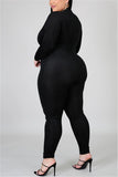Fashion Skinny Plus Size Black Jumpsuit