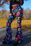 Fashion Sexy Colorful Printing Wide Leg Pants