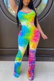 Sexy Fashion Print Multicolor Sling Jumpsuit