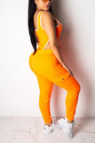 Sexy Hollow Out Orange Two-piece Set