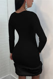 Fashion Sexy Black Long Sleeve Dress