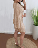 Cloak Sleeve Allover Sequin Party Dress