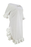 Sweet Ruffle Design White Blending Mini Dress