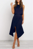 OL Two Piece Suits Solid pencil Sleeveless Two-Piece Dress