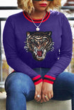 Casual Animal Purple Blending T-shirt