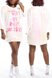 Casual Sexy Letter Offset White Hip Dress