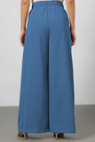 Casual Elegant Solid Split Joint Fold Straight Wide Leg Solid Color Bottoms