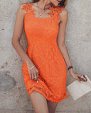 Hollow Out Lace Patch Casual Dress