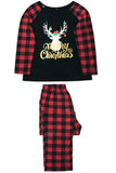 Family Plaid Printed Red Father Two-Piece Pants Set