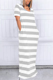 Fashion Casual Striped Print Hooded Dress