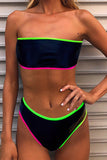 Sexy Color Block Backless Swimwears