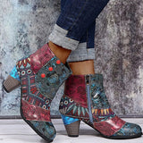 Casual Patchwork Printing Pointed Out Door Shoes (Heel Height 2.76in)