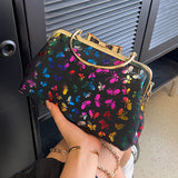 Casual Butterfly Print Patchwork Chains Bags