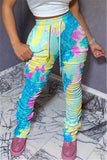 Fashion Casual Printed Colorful Slim Trousers