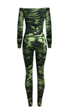 Casual Camouflage Printed One-piece Jumpsuit