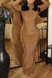 Sexy Elegant Backless Sequined Turtleneck Long Sleeve Dresses