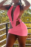Fashion Sexy Solid Hollowed Out Backless Swimwears