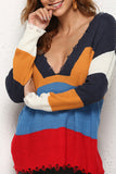 Casual Color-lump Patchwork Knitting Sweaters