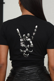 Street Basis Skull Patchwork O Neck T-Shirts