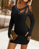 Hollow Out Beaded Bodycon Dress