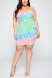 Sexy Printed Plus Size Multicolor Strap Dress
