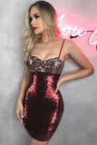 Polyester adult Fashion Sexy Spaghetti Strap Sleeveless Slip Step Skirt skirt Sequin Solid  Club Dre