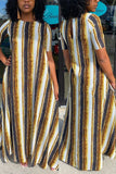Fashion Casual Striped Printed Loose Dress