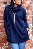 hooded Solid Patchwork Polyester Pure Long Sleeve