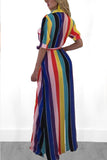 Fashion Lace Print Multicolor Shirt Dress