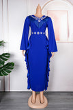 Casual Embroidery Tassel Patchwork V Neck Long Sleeve Plus Size Dresses
