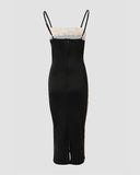 Contrast Sequin Spaghetti Strap Bodycon Dress