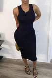 Sexy Fashion Black Sleeveless Slim Dress