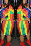 Beaded Sequin Short Sleeves Colorful Dress