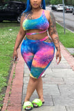 Fashion Sexy Sling Top Multicolor Two-piece Set