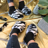 Fashion Casual Split Joint Printing Comfortable Plush Slippers