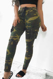 Fashion Casual Camouflage Print Mid Waist Trousers