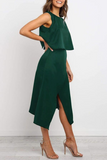 OL Two Piece Suits Solid pencil Sleeveless Two-Piece Dress